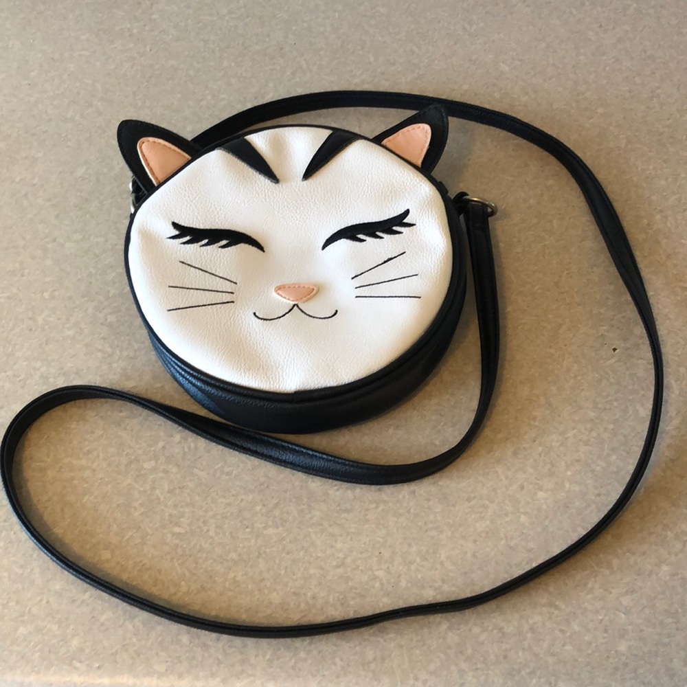 Round cat face crossbody purse